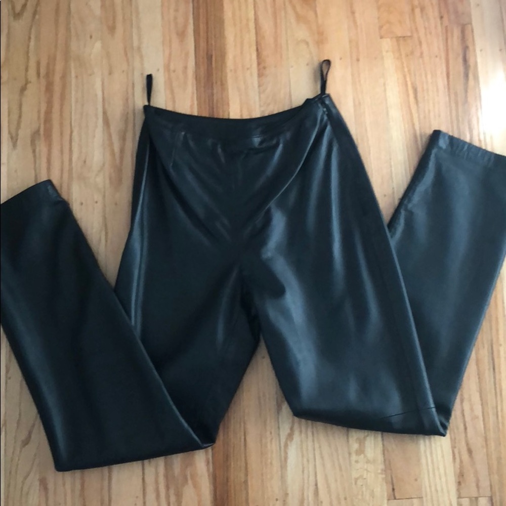 Hugo Buscati Genuine Leather Black Pants